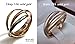 Tri color Intertwined rolling ring Three bands 3mm wide Half Round 14k solid gold eternity wedding band wide ring for men and women