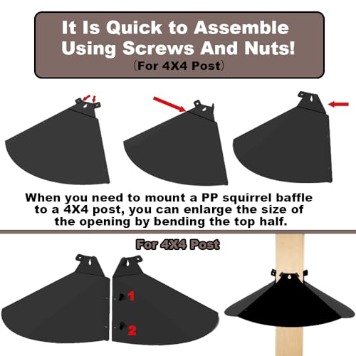 image for PirateAnt 20 Inch Squirrel Baffle for Bird Feeder Pole, Adjustable Ope