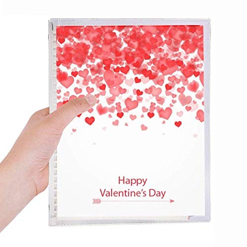 Cahier de Saint-Valentin à feuilles en spirale rechargeables et couverture rigide à motifs cœurs