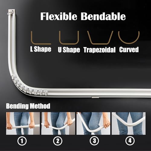 Riel flexible para ventanas de bahía con sistema de montaje en pared resistente 3