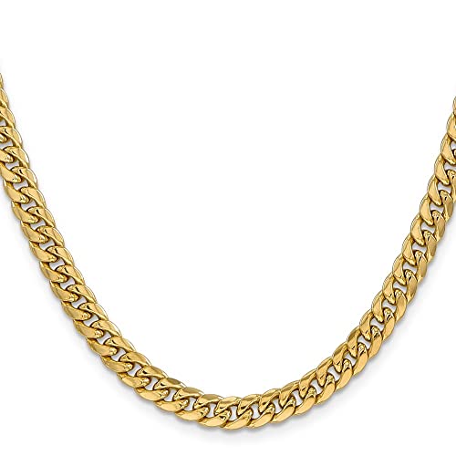 Diamond2Deal 14k Yellow Gold 0mm Miami Cuban Chain Necklace Lobster 26in2