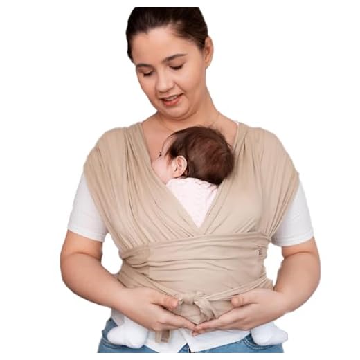 Wrap Sling de Bebê Carregador Canguru de Vestir Little Beni (AREIA, M)