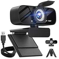 Gohero HD Webcam 1080P mit Mikrofon, Datenschutzabdeckung, Weitwinkelinsel, Automatische Lichtkorrektur, USB Anschluss für PC, Laptop, Mac