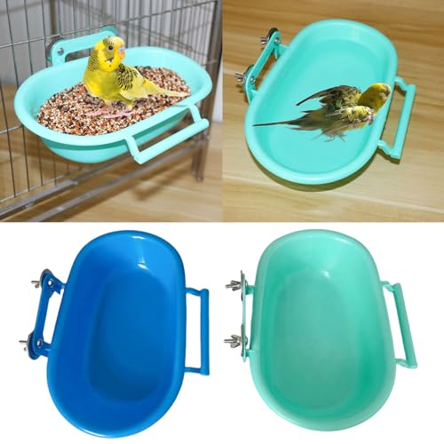 Baño para pájaros y comedero de agua adaptable a jaula de loros y agapornis 3
