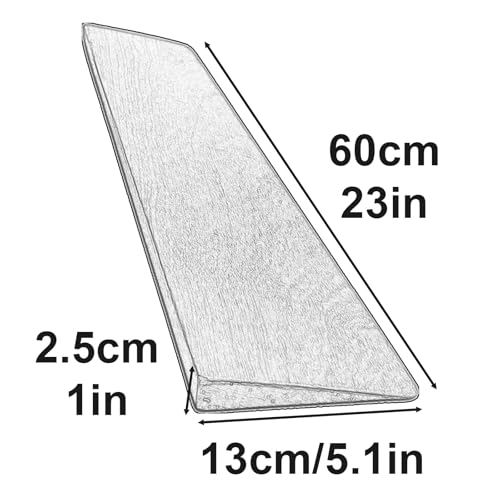 Rampa de madera maciza para bordillos 1x23x5.1cm marrón miniatura 2