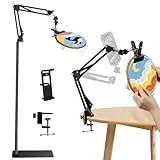 Black Adjustable Embroidery Hoops Stand for Hand Work,3-in-1 Hoop/Tablet/Phone Holder Floor Stand,Embroidery Desktop Stand，Lap Cross Stitch Frame with 360° Rotation,Hand Embroidery Stand