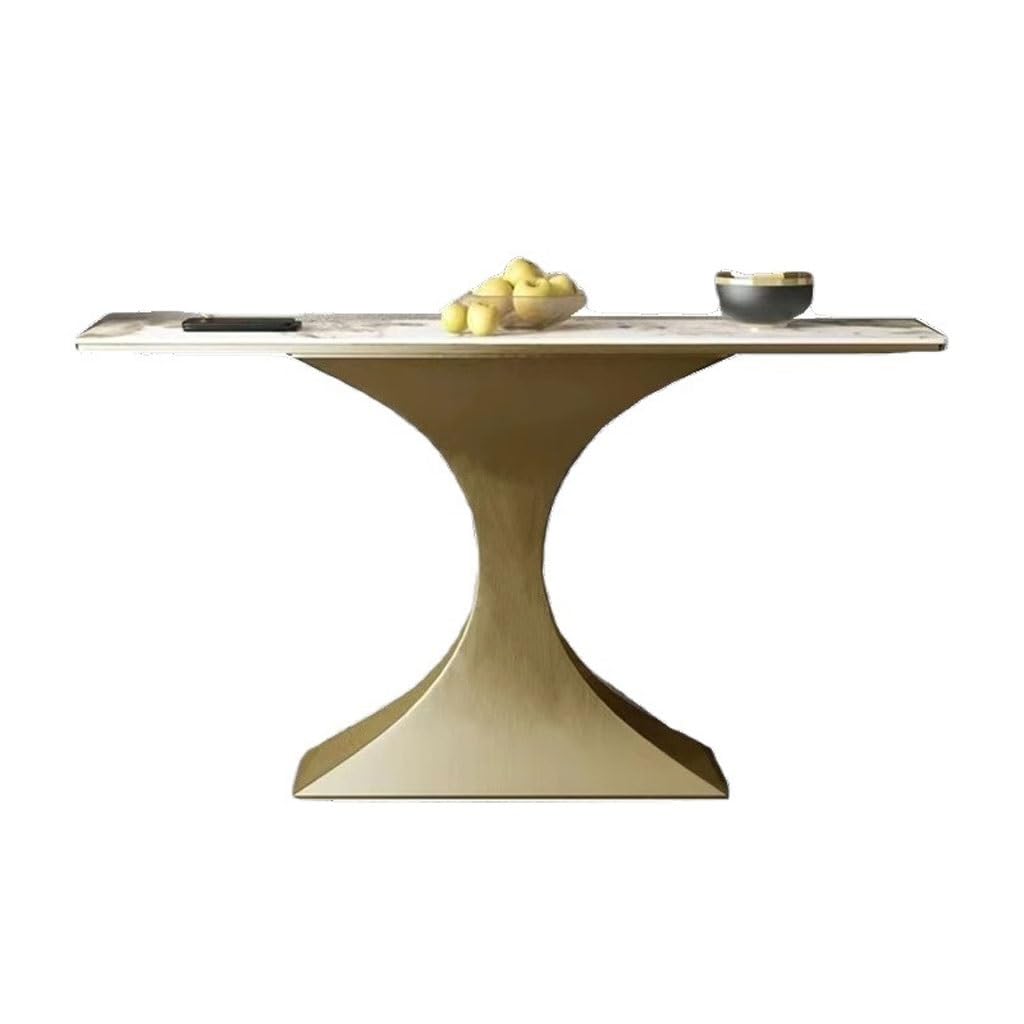 NEBE Mesa de Recibidor Puerta De Entrada Sencilla contra La Pared, Mesa Consola Acero Inoxidable, Sala Estar, Elegante Mueble Pizarra