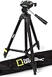 NATIONAL GEOGRAPHIC Phototripod Kit Small, with Carrying Bag, 3-Way Head, Quick Release, 4-Section Legs Lever Locks, Mid-Level Spreader, Load up 1kg, Aluminium, for Canon, Nikon, Sony, NGHPMIDI