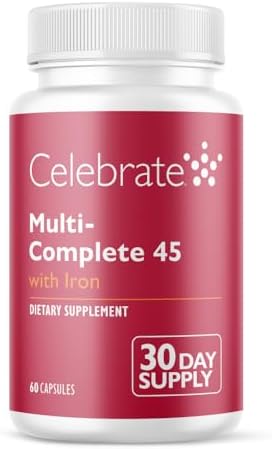 Celebrate Vitamins Bariatric Multivitamin with Iron 45 mg - Post Surgery Easy to Swallow Veggie Capsules for Gastric Sleeve & Bypass Patients, with Vitamin A, D & E, 1 Month Supply (60 Capsules)