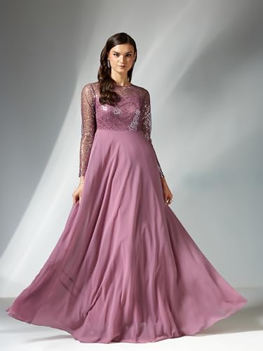 Image of Miss Chase Women's Long Sleeve Sequin Maxi Dress