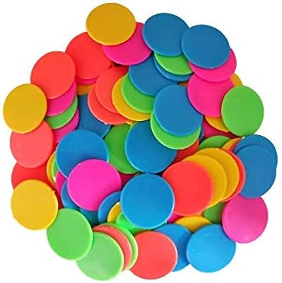 Royals Plastic Plain Token/Coins Pack of 100 Coins, 4Coloursx25pc,Multicolour