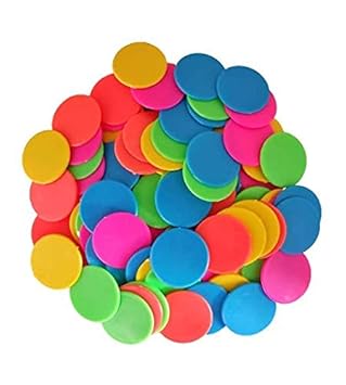 Royals Plastic Plain Token/Coins Pack of 100 Coins, 4Coloursx25pc,Multicolour