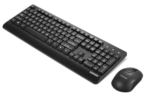 Image of Lenovo 210 2.4GHz Wireless USB Keyboard and Mouse Combo, Waterproof Exoskeleton| Splash Proof Keys| 1600 DPI Full Size Mouse| One-Touch Co-Pilot Key| Adjustable Keyboard Stand | 3 Yr Warranty