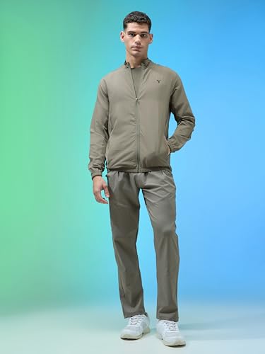 Image of TECHNOSPORT Men's Regular Fit Plus Size Solid Active Jacket With Techno Lite, UPF50+ Sun Protection