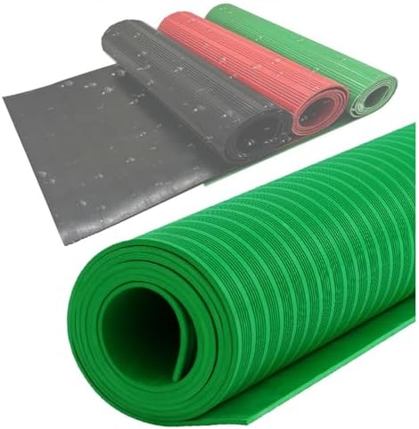 Insulating Rubber Floor Mats 3MM - Electric Shock Protection for Electricians, Substation Distribution Room, Durable Green-Tm, 1x1m (3.3x3.3ft), Safety Equipment
