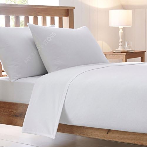 High Street Fashion ® Extra Deep Fitted Bed Sheets Combed Poly Cotton Percale Bedding Pillow Cases Size King Double Single Pillowcase Pair