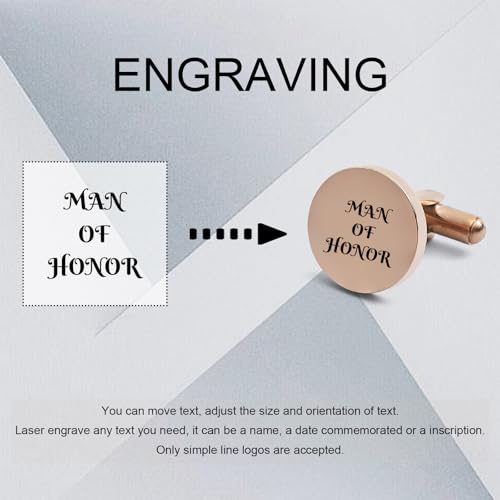 Gemelos personalizados de acero inoxidable para hombre miniatura 2