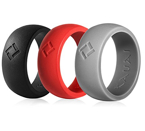 KAUAI Silicone Rings for Men. Classic Elegance Wedding Bands. Men's Active Strength Workout Band. Silicon Rubber Ring.