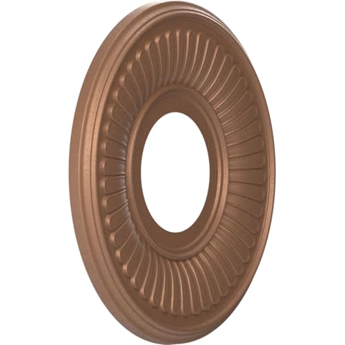 Image of Ekena Millwork 10 inchOD x 3 1 /2 inchID x 3 /4 inchP Berkshire Thermoformed PVC Ceiling Medallion (Fits Canopies up to 4 1 /2 inch), Aged Copper