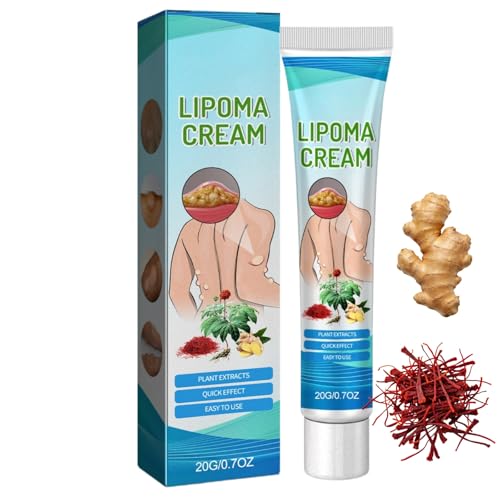 Lipoma Cream Herbal Body Care Ointment - Plant Extract Formula for Body Comfort Easy-to-Use Soothing Skin Cream with Saffron & Ginger 20g/0.7oz