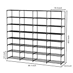 Metal Shoe Rack Large Capacity 4 Rows 8 Tier 56-64 Pairs Shoes Boots Storage Organizer - Image 3