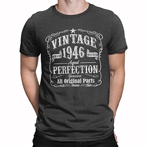 Feisty And Fabulous, Happy Birthday Shirts For Men, Male 76Th Birthday Shirts, Gray 1946, 76 Year Old #TOP3