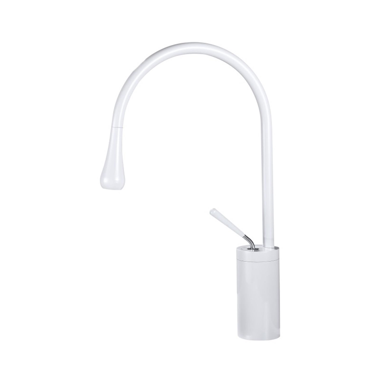 Robinet de lavabo mitigeur en laiton blanc avec bec orientable 360 pour évier