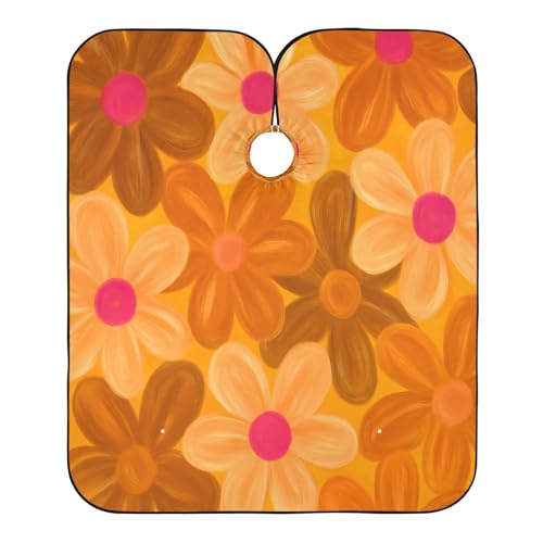 Capa impermeable profesional para cortar cabello Kawaii Flower con cierre de broche ajustable para estilismo y peluquería miniatura 2