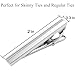 Tie Clip for Men Black, 2 Inch Tie Bar Tie Pins and Clips for Regular Tie, Unique Men Tie Clip Tie Clasp Silver Suitable for Wedding Anniversary, Business Professiona