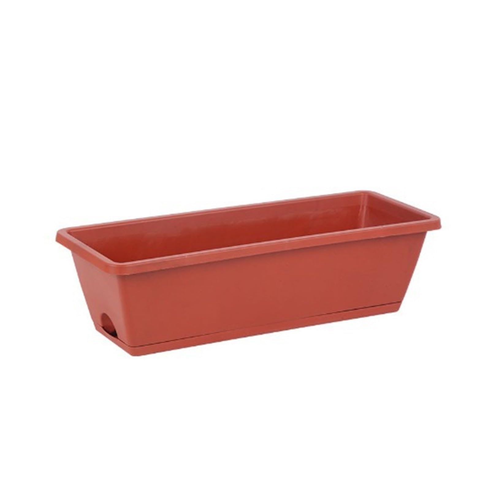 JUAKSQZYI Plastic Rectangle Flower Pots with Tray Window Boxes Planters Plant Container, for Balcony Office Garden(Rojo)
