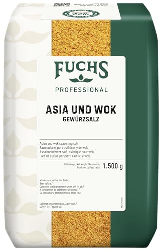 Fuchs Professional: sal para condimentar Asia y wok | Condimento para platos aromáticos de wok | Calidad profesional para consumidores a granel | 1,5 kg en bolsa reciclable
