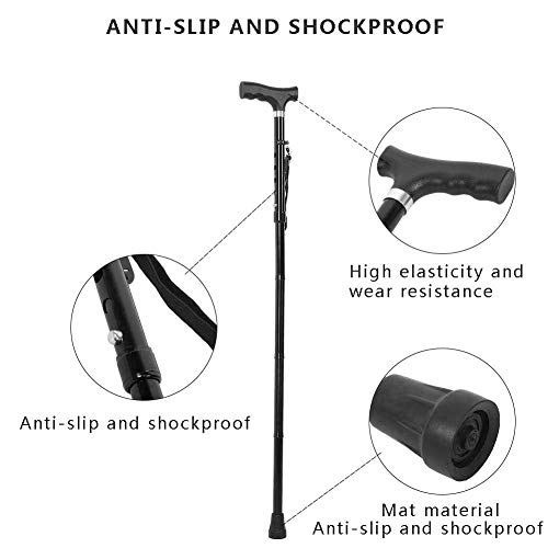 Opvouwbare wandelstok Handwandelstok voor trekking Wandelen, verstelbare wandelstok Opvouwbare wandelstok voor… - Afbeelding 4
