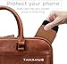 Tahamus UltraSlim Leather Sleeve Case, Pebbled Pouch Cover, Soft Lining, Scratch Protection – Fits iPhone 17 Pro, Tan