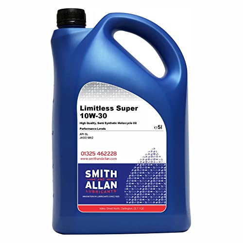 10W-30 Motorcycle Oil Semi Synthetic 4T 4-Stroke API SL JASO MA2 5 Litre 5L