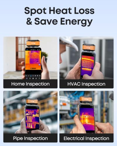 Image of Thermal Master P1 Thermal Camera for USB-C iOS /Android 320x240 Resolution | -4F to 1112F, ±3.6℉ Accuracy Thermal Imaging Camera for Home, HVAC, Electrical Inspections (P1 Blaze Orange)
