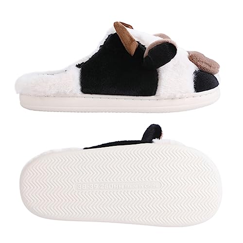 Dubuto Cow Slipper For Girls And Boys, Toddler Kids Cute Soft Plush Warm Cozy Animal Home House Slippers thumb #3
