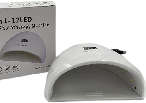 2 in 1 12 LED Intelligent Phototherapy Nail Drying Machine, UV LED Nail Lamp with Digital Display and Timer, USB Powered Manicure Curing Light.