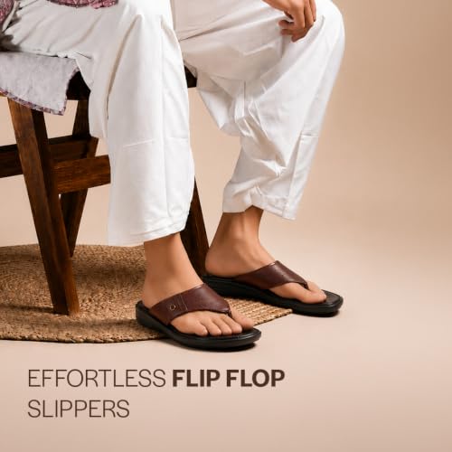 Image of FAUSTO Men's Open Toe Flip-Flop Slippers With Memory Cushion|Outdoor Slipper For Men