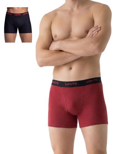 Image of Levi's 001 Classic Boxer Brief for Men | 100% Pure Cotton | Solid | Mid-Rise Men's Underwear | Anti-Roll Waistband | Durable Comfort with Extra Supportive Gusset | Functional Fly | Pack of 2