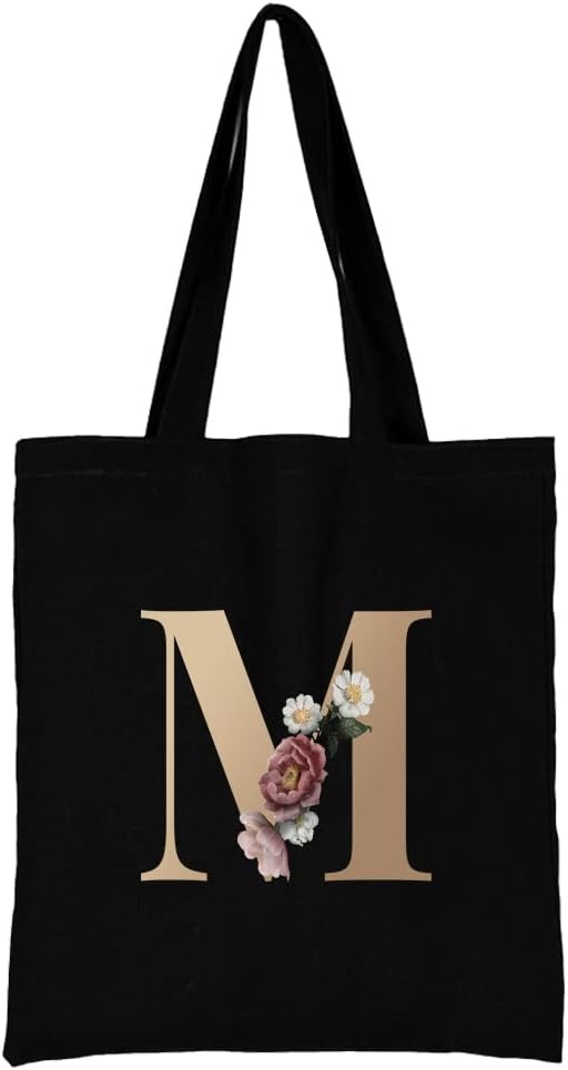 26 Letter Printed Canvas reusable grocery bags, Foldable Casual Travel HandBag, Shoulder Beach Tote Bags, Shopper bag eco friendly super strong washable Storage bags Shopping bag Canvas bag for Women