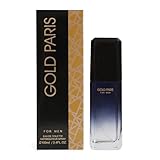 Gold Paris Eau de Toilette for Men Sweet Vanilla Woody Powdery Masculine Scent Everyday Wear 100ml 3.4 fl oz