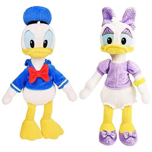 Disney Junior Donald and Daisy Duck Beanbag Plushie 2-Pack, Stuffed Animals, Kids Toys for Ages 2 Up by Just Play