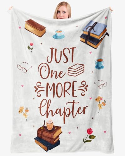 Calibron Book Lovers Gifts, Teacher Gifts Throw Blanket 60" x50" (White)