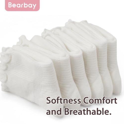 Image of Baby Toddler Ruffle Socks for Girls Cute Crew Grip Frilly Socks