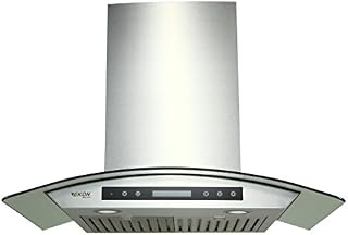 EKON NAP03-30" Wall Mounted Stainless Steel & Curved Glass Kitchen Range Hood 900