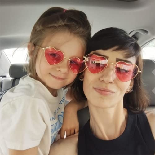 Jovakit Kids Polarized Heart Shape Sunglasses For Toddler Girls Age 3-10, Cute Lovely Style Metal Frame Uv400 Protection Sun Glasses (Gold/Pink) #TOP5