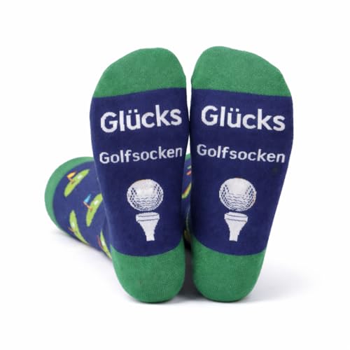QMofeixiaodianQ Lustige Golfsocken Herren - Glücksbringer Golf Geschenke für Männer - Witzige Socken aus 80% Baumwolle - Atmungsaktiv & Weich - Gr. 39-46