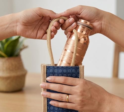 Bouteille d'eau en cuivre pur BRACOP® façonnée à la main - 3