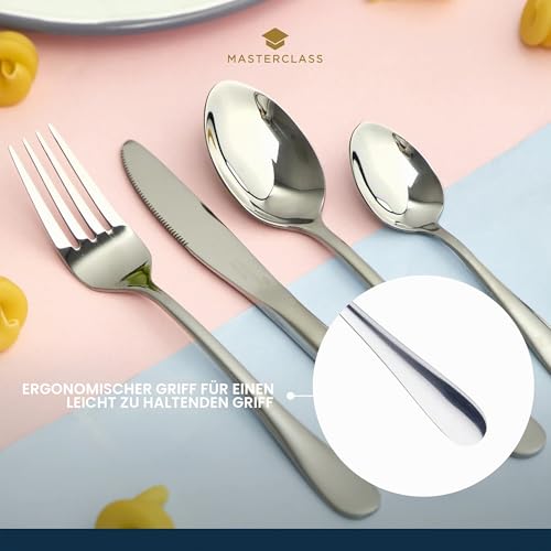 MasterClass Kinderbesteck-Set, Edelstahl, 4-teilig, Silber