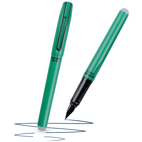 McNeill - Ghost Pen mit Metallclip – radierbarer Füllhalter für Schule & Alltag | Für Rechts- & Linkshänder | Thermisch radierbare Tinte, ergonomisch, nachfüllbar (grün)